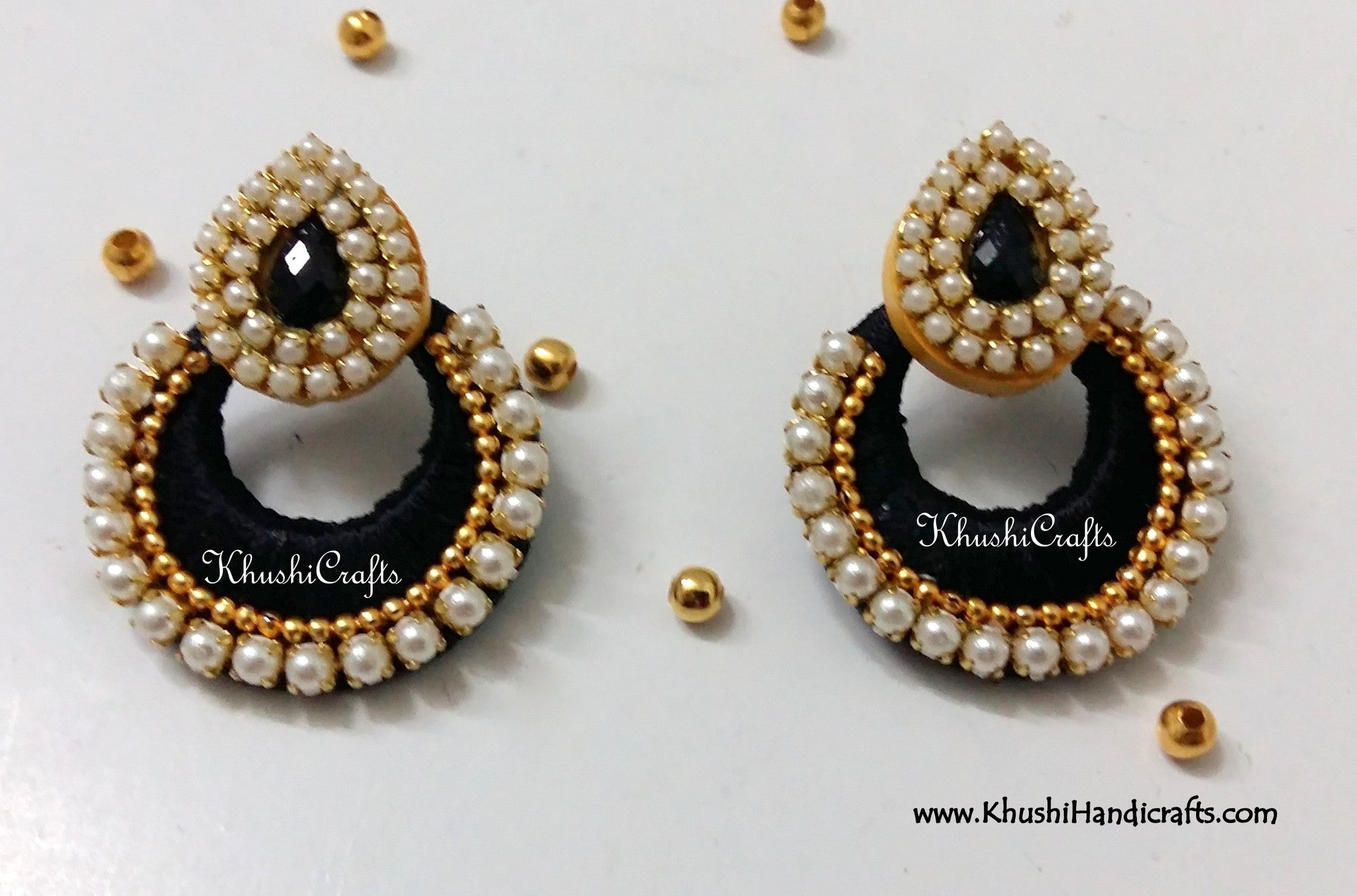 Gold Finish Silk Thread Embroidered Chandbali Earrings Design by Bauble  Bazaar at Pernia's Pop Up Shop 2024