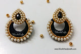 Silk Thread Chandbali with Pearl work - Khushi Handmade Jewellery