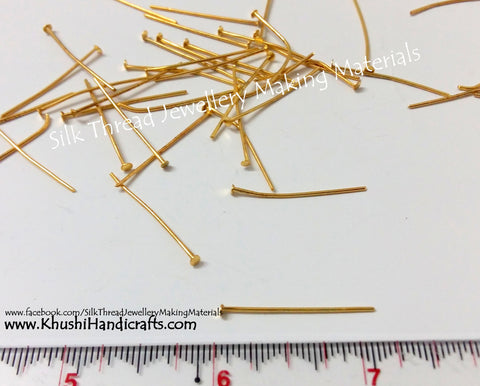 Flat Head pins / headpins in Gold and Silver-Bulk-100 grams