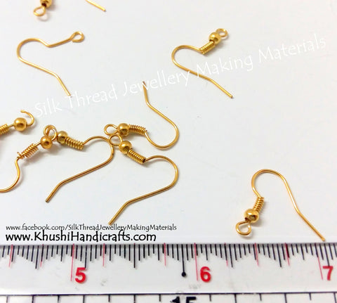 Fish Ear Hooks( Pack of 100 pairs) in Gold and Silver-Bulk