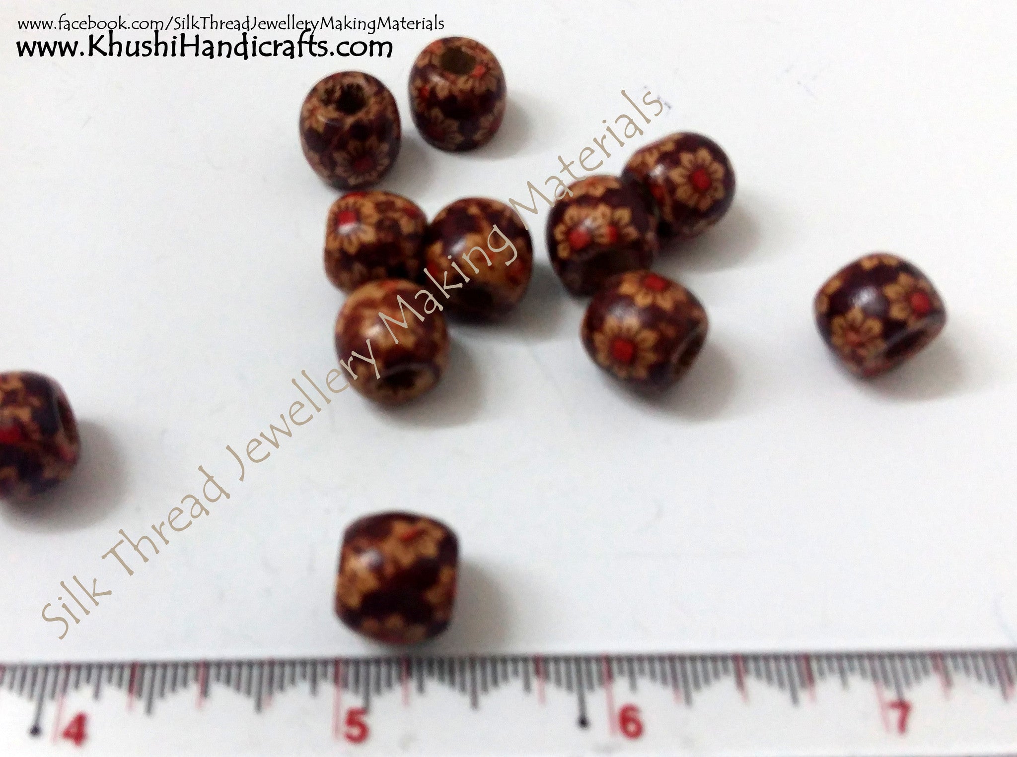 Wooden 10mm beads (Pack of 20) - Khushi Handmade Jewellery