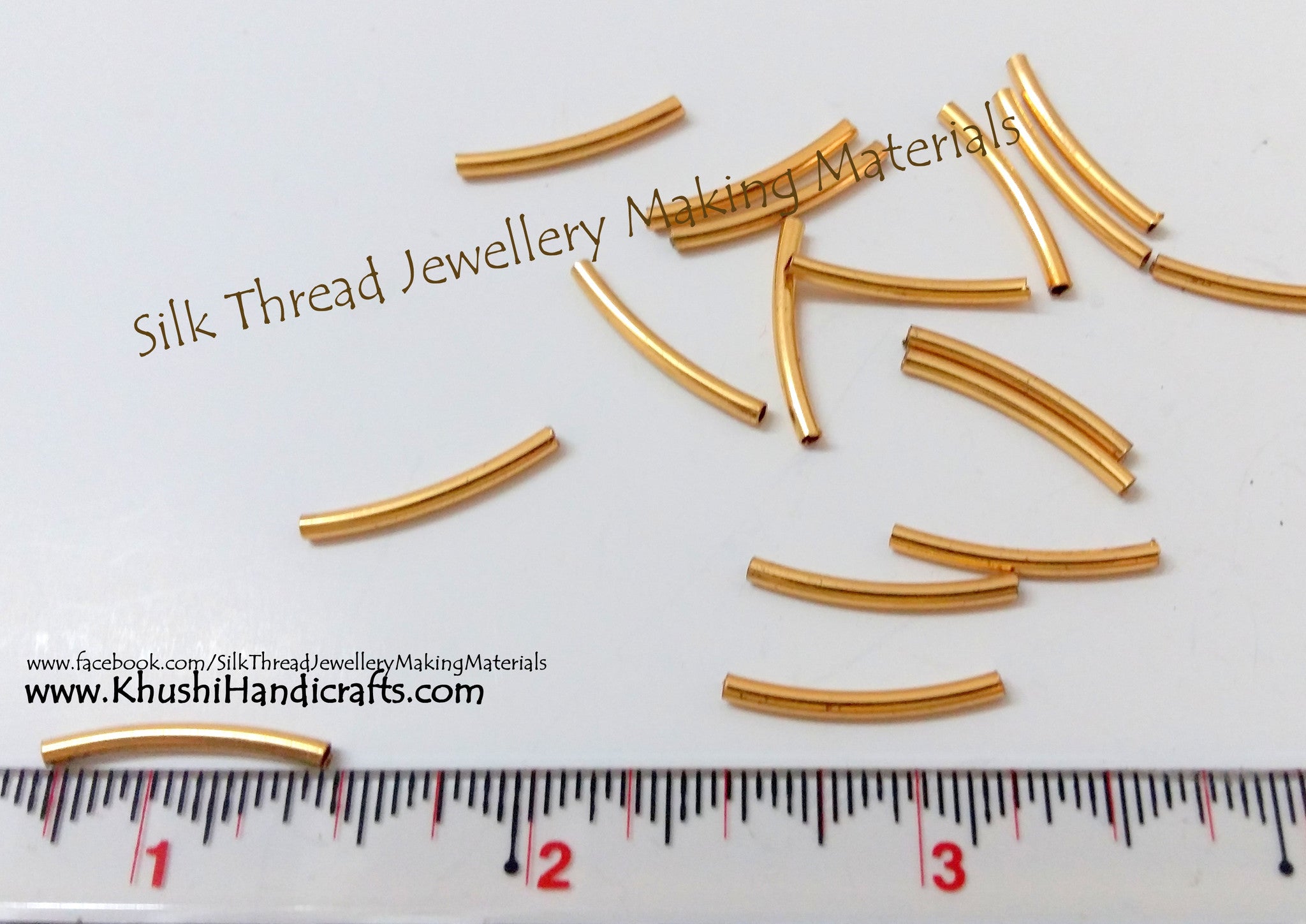 Gold Pipes small(Sold as a pack of 20 pieces) - Khushi Handmade Jewellery