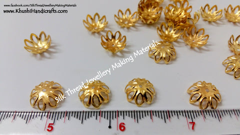 Gold Flower Bead Cap Big Pack of 20 pairs