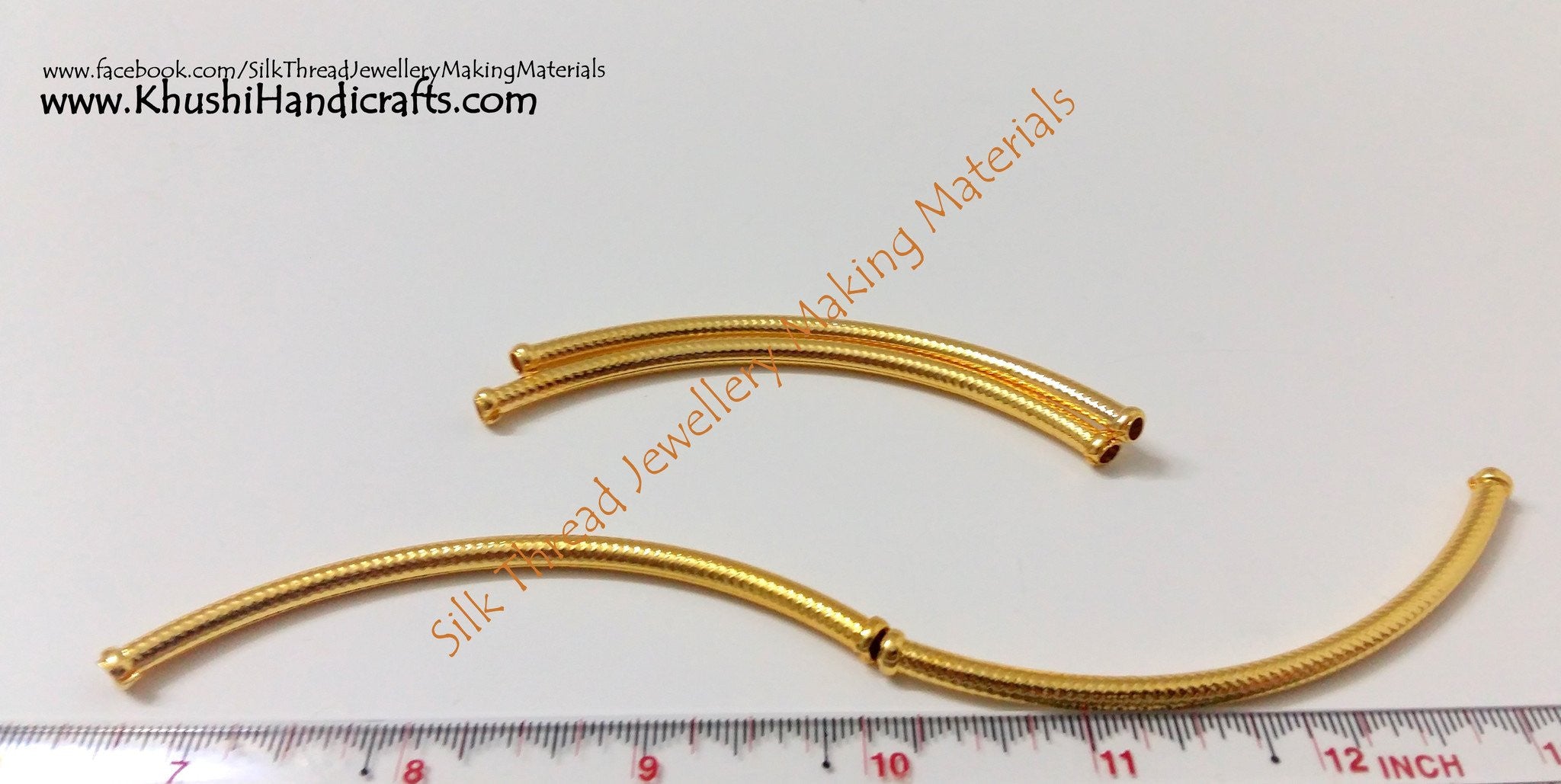 Bulk/Wholesale Gold/ Silver Bent Pipes/Tubes...Pack of 50! - Khushi Handmade Jewellery