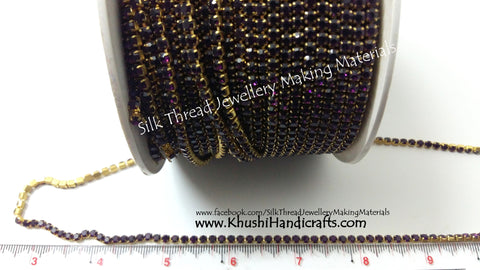 Dark Purple Stone Chain.Sold as a pack of 5 meters!