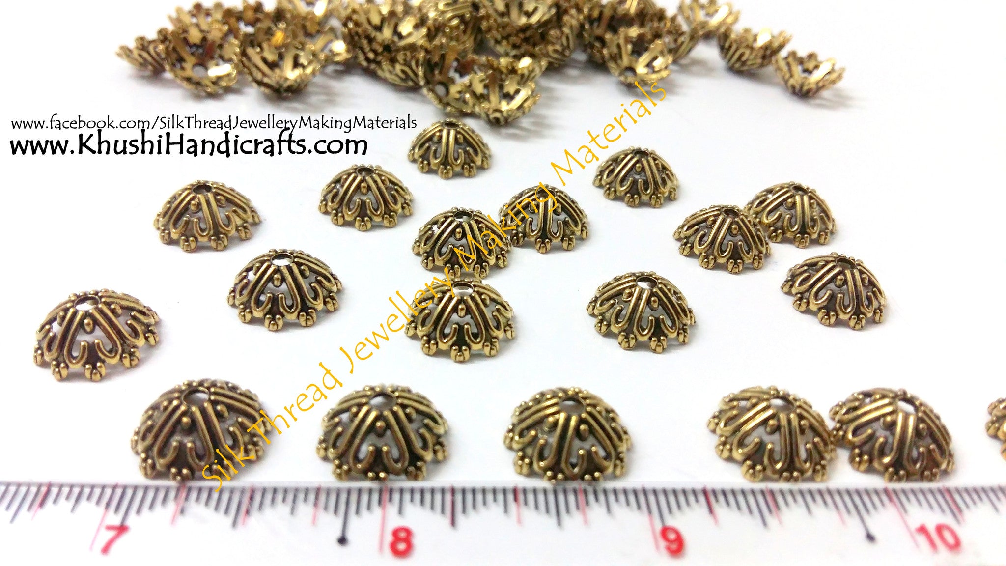 Antique Gold Bead Cap pattern 2 - Khushi Handmade Jewellery