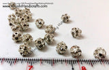 Silver Rhinestone Balls/ stoneball - Khushi Handmade Jewellery