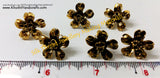 Antique Gold Flower Stud pattern 2 (studs without loop) - Khushi Handmade Jewellery