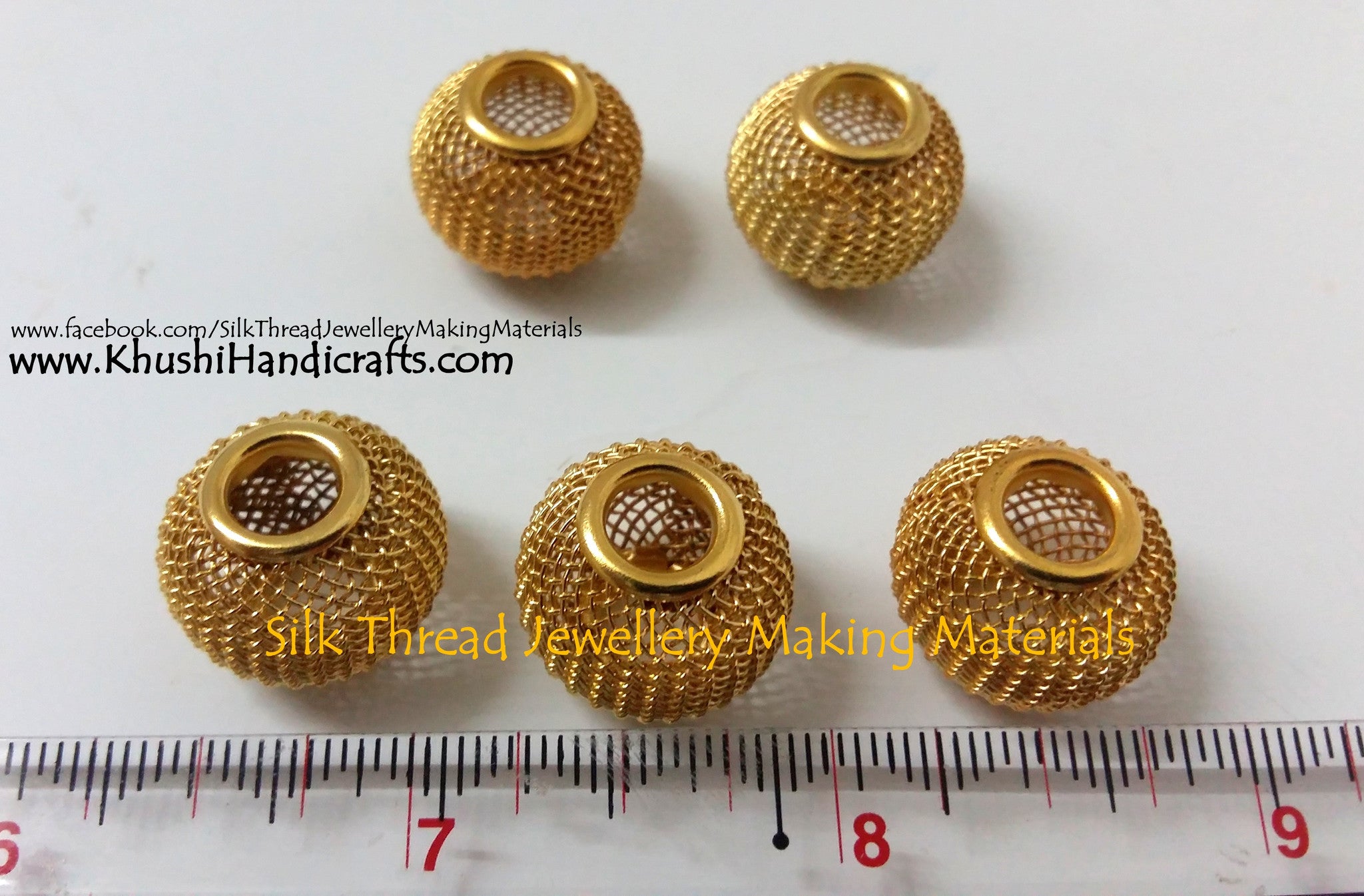 Wire Mesh Beads.Sold as a single piece..... - Khushi Handmade Jewellery