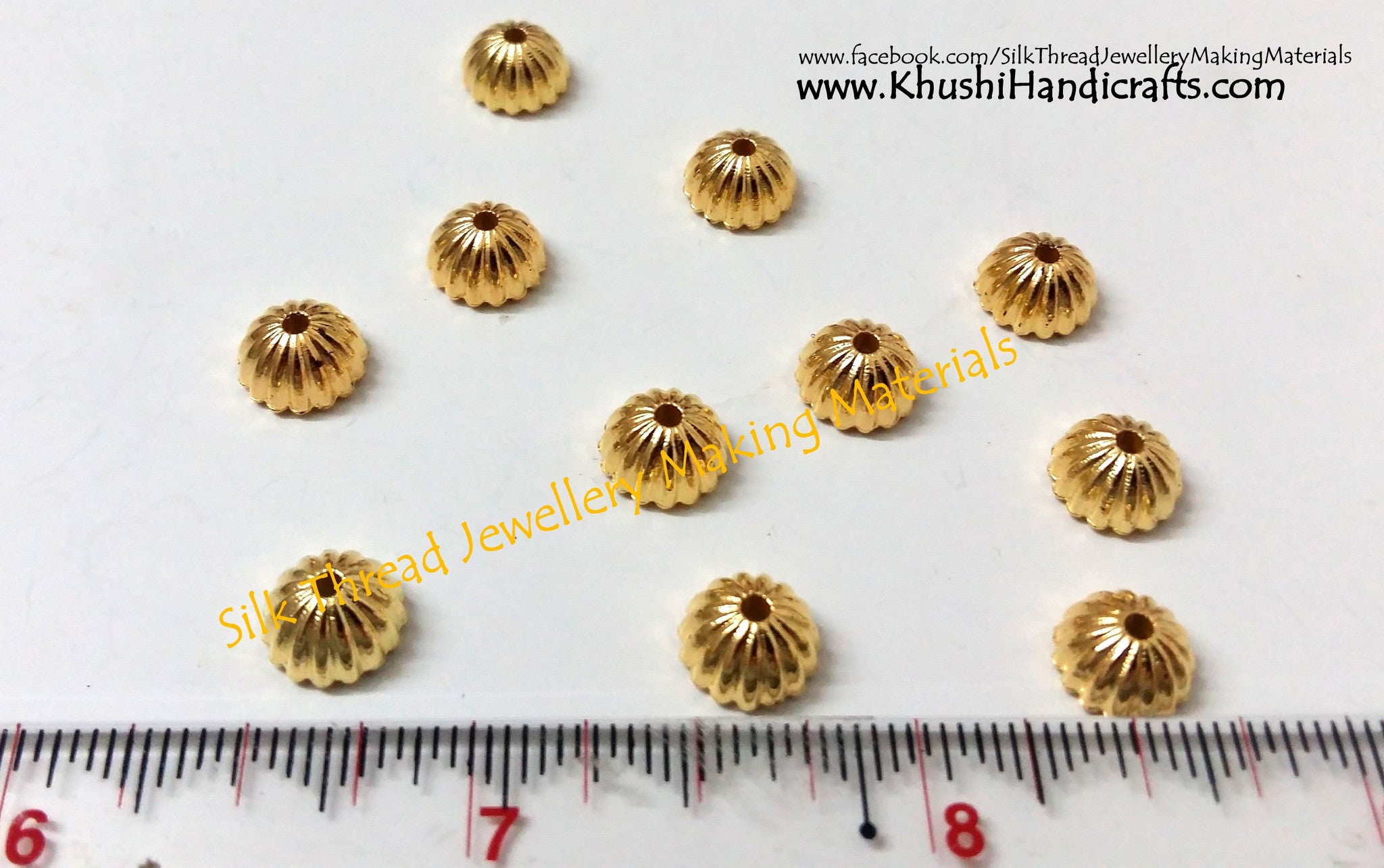 Designer Bead Cap 1.Sold as a pack of 10 pairs. - Khushi Handmade Jewellery