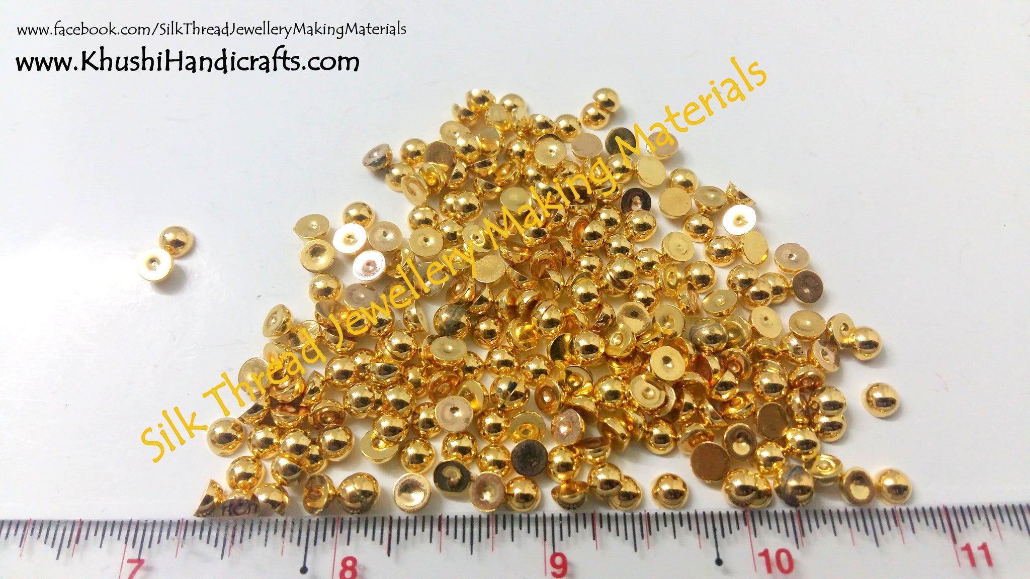 Acrylic Gold beads Pack of 10 grams - Khushi Handmade Jewellery