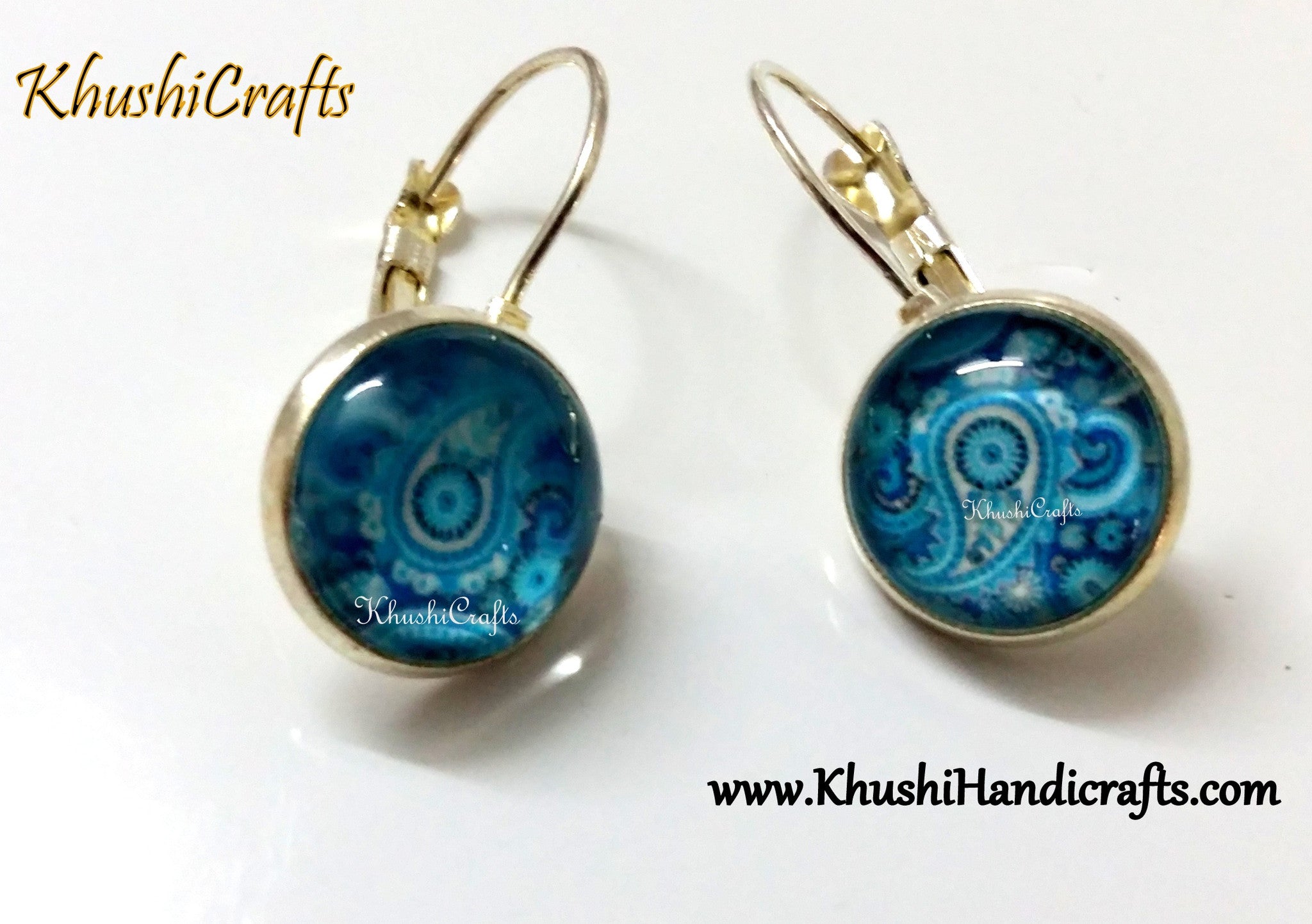 Simple Daily wear Cabochon earrings - Khushi Handmade Jewellery