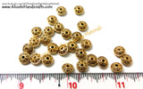 Designer Antique Gold and Silver circular spacer beads - Khushi Handmade Jewellery