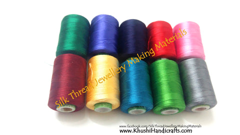 Silk Thread Spool Combo 2- Multiple colors for Bangle/Jhumkas/Jewelry Designing