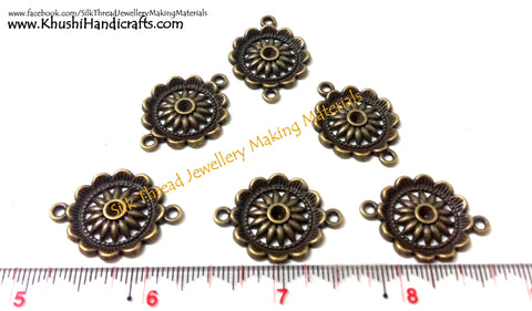 Antique Bronze Round Earring Connector / Connectors charms.Sold as a pair!