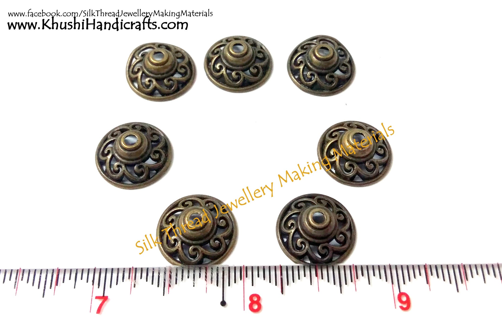 Antique Bronze Bead Caps - Khushi Handmade Jewellery