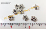 Silver Flower spacer beads 1.Sold per piece! - Khushi Handmade Jewellery
