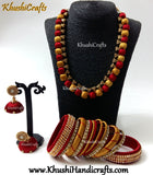 Red and Gold Silk thread Jewellery