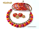Pink and Orange Silk thread Set