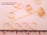 Gold Earring Hoops Sold by a pack of 10 pairs - Khushi Handmade Jewellery