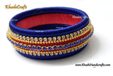 Kada Style Designer Silk Thread Bangle in Peach and Blue