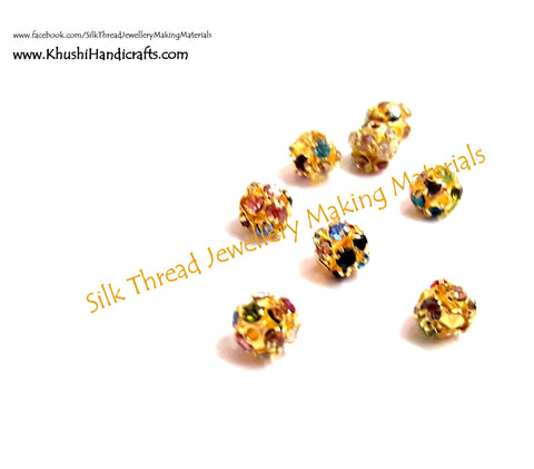 Multicolored Rhinestone / Stone Balls / stoneball . Sold as a pack of 10 pieces!
