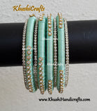 Pastel Green silk thread Designer bangles