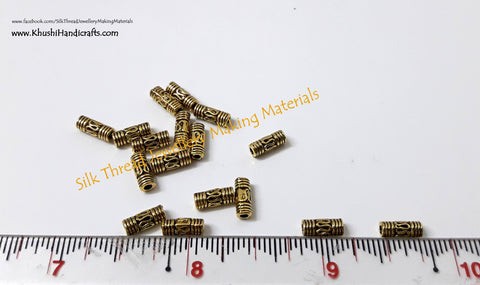 Antique Gold / Silver Tube spacer beads.Sold as a pack of 20 -SP33