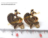 Antique Gold Peacock Stud pattern 13..Jewelry materials