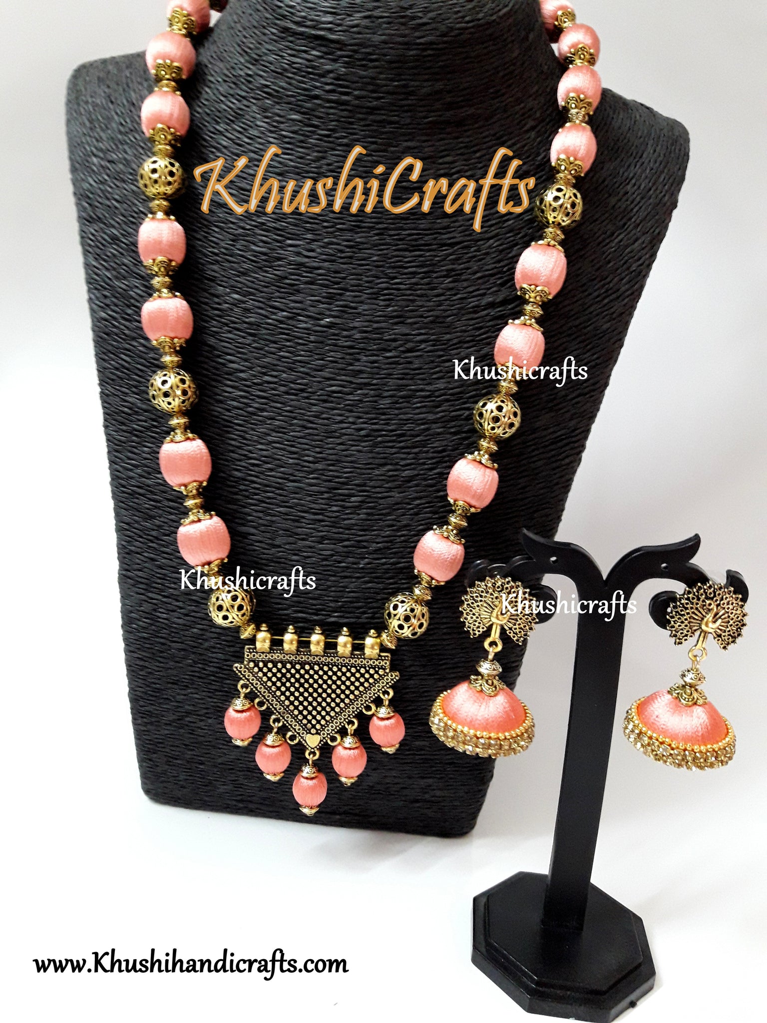 Red Colour Beads With Golden Colour Polished Designer Pendant Necklace Buy  Online