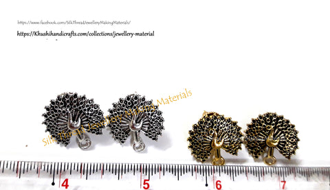 Antique Gold / Silver Peacock Stud pattern 12 -ST7