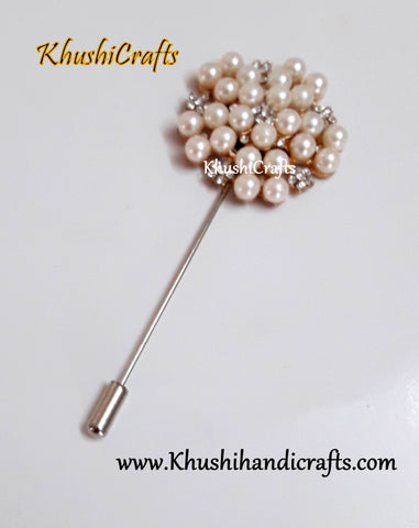 Designer Pearl and Rhinestone Saree Brooch's