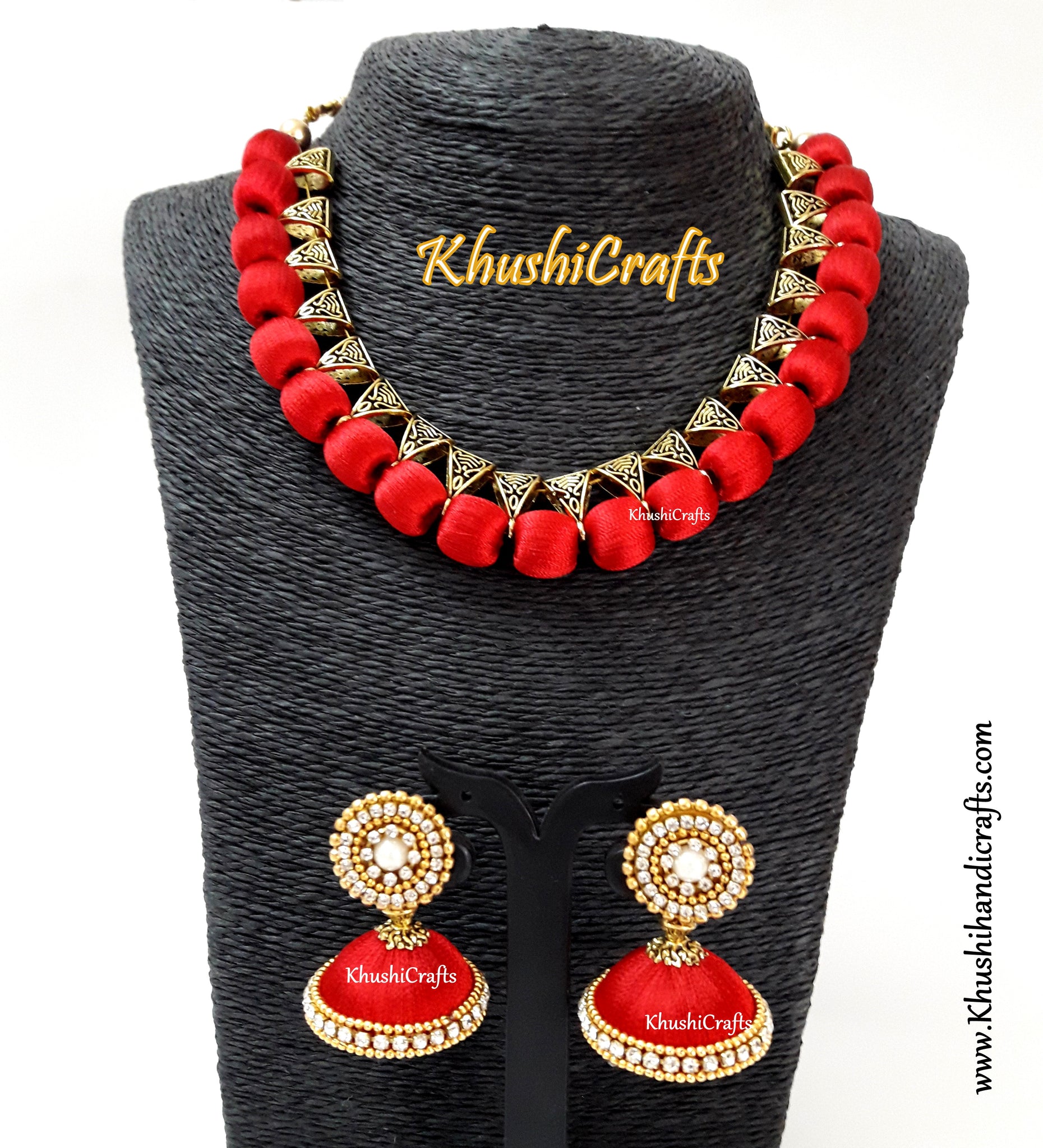 Red Silk Thread Jewelry set!