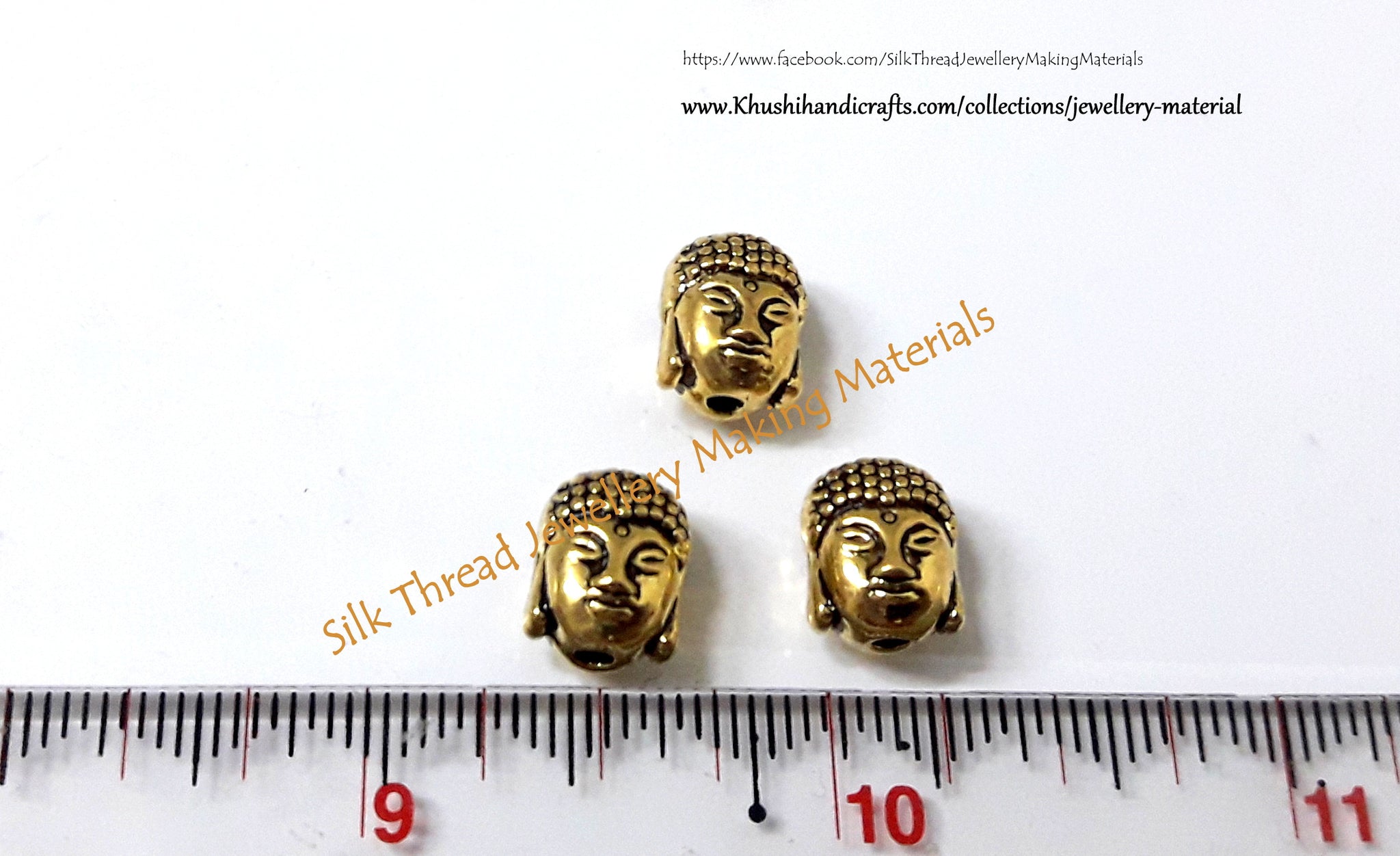 Antique Gold Buddha Spacer Beads
