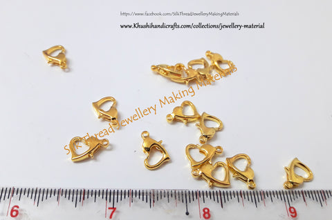 Antique Gold/Silver Heart Lobster Clasps for Necklace Bracelet Chain!Sold per piece. T2