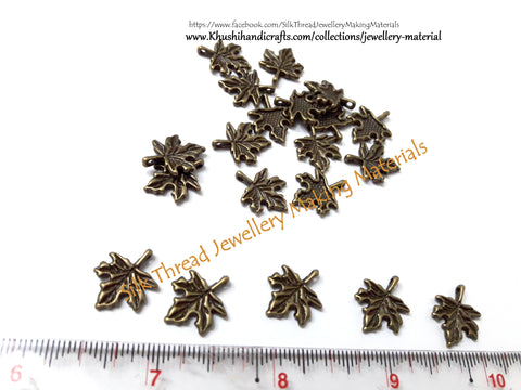 Tibetan Style Antique Bronze /Silver Leaf charms.Sold as a set of 10 pieces!