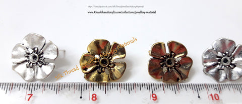 Antique Gold / Silver Big Flower stud -ST4