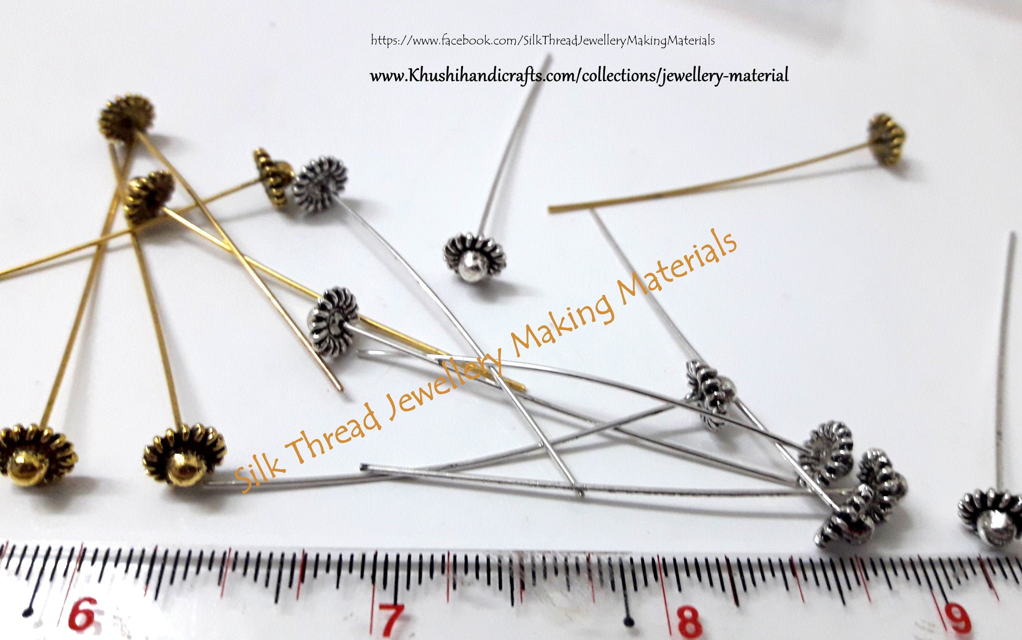 Designer Head pins for Jewelry Making