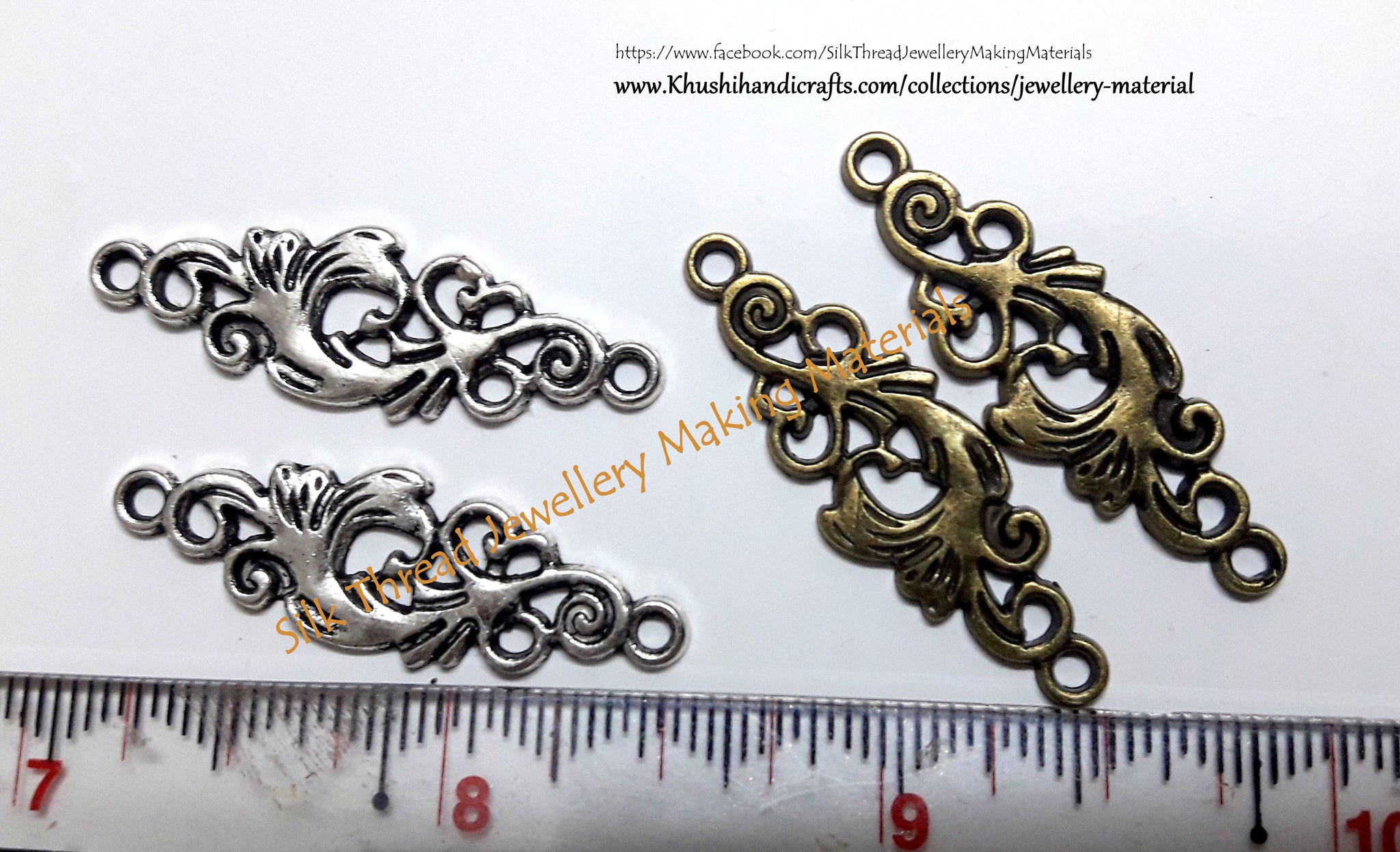  Antique Silver/Bronze Phoenix Connectors | Jewelry Materials