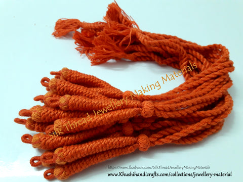 Cotton Dori / Necklace Cord / Rope in Orange | Adjustable