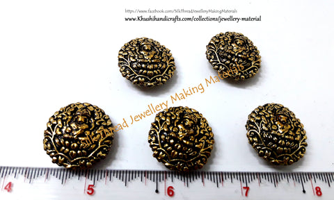 Antique Gold Lakshmi Beads 22mm -GB6