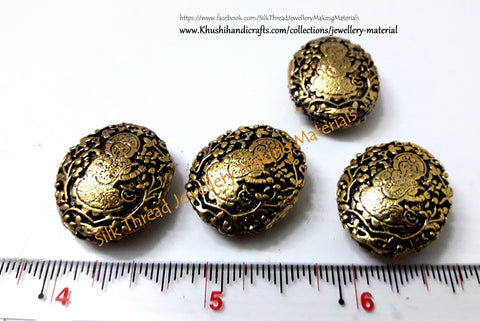 Antique Gold Ganesha Beads 22mm  -GB4