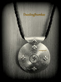German silver pendant neckpiece with Long Adjustable Dori Pattern 2