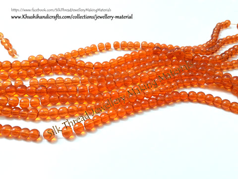 Glass beads 3 mm  in Orange