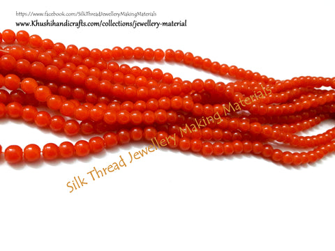Glass beads 5 mm  in Orange