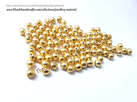 Brushed Round Gold Beads 8mm. Sold per piece!