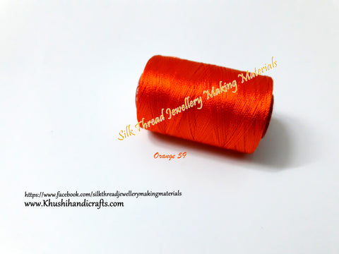 Orange Silk Threads Individual Spools for Bangle/Jhumkas/Jewelry Designing/Tassel Making  Shade No. 59