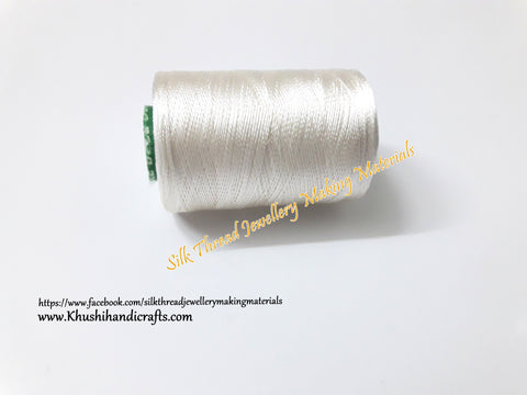 Cream White Silk Threads Individual Spools for Bangle/Jhumkas/Jewelry Designing/Tassel Making Shade No. 49LL