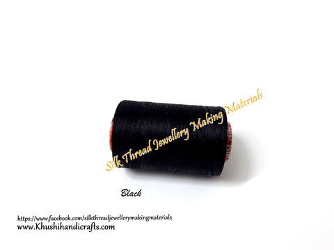 Black Silk Threads Individual Spools for Bangle/Jhumkas/Jewelry Designing/Tassel Making
