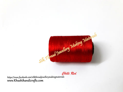 Chilli Red Silk Threads Individual Spools for Bangle/Jhumkas/Jewelry Designing/Tassel Making Shade No. 48